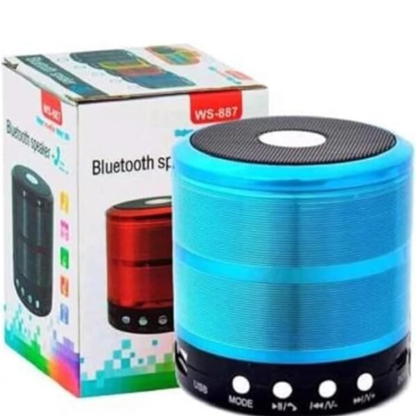 WS-887 Mini Bluetooth Wireless Speaker – Black | Portable Stereo Sound with USB Support