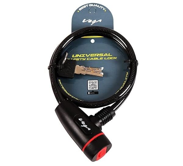 Vega Multipurpose Cable Lock – Heavy Duty Black Security Lock