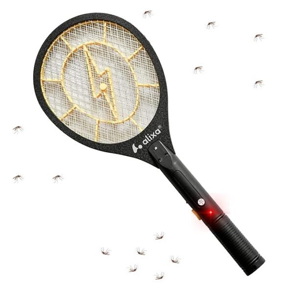 Alixa Rechargeable Mosquito Bat – LED Indicator & Retractable Plug
