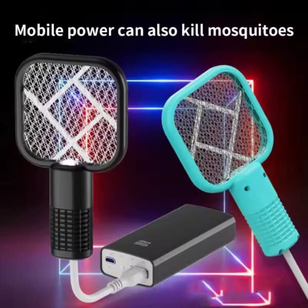 Mini Mosquito Killer Lamp 2 in 1 Multicunctional Angle Portable Bug Zapper Electric USB Rechargeable Mosquito Fly Bat Swatter