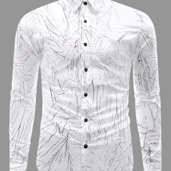 Men's Casual PollyCotton Textured Full Sleeve Collar Shirt (Black)