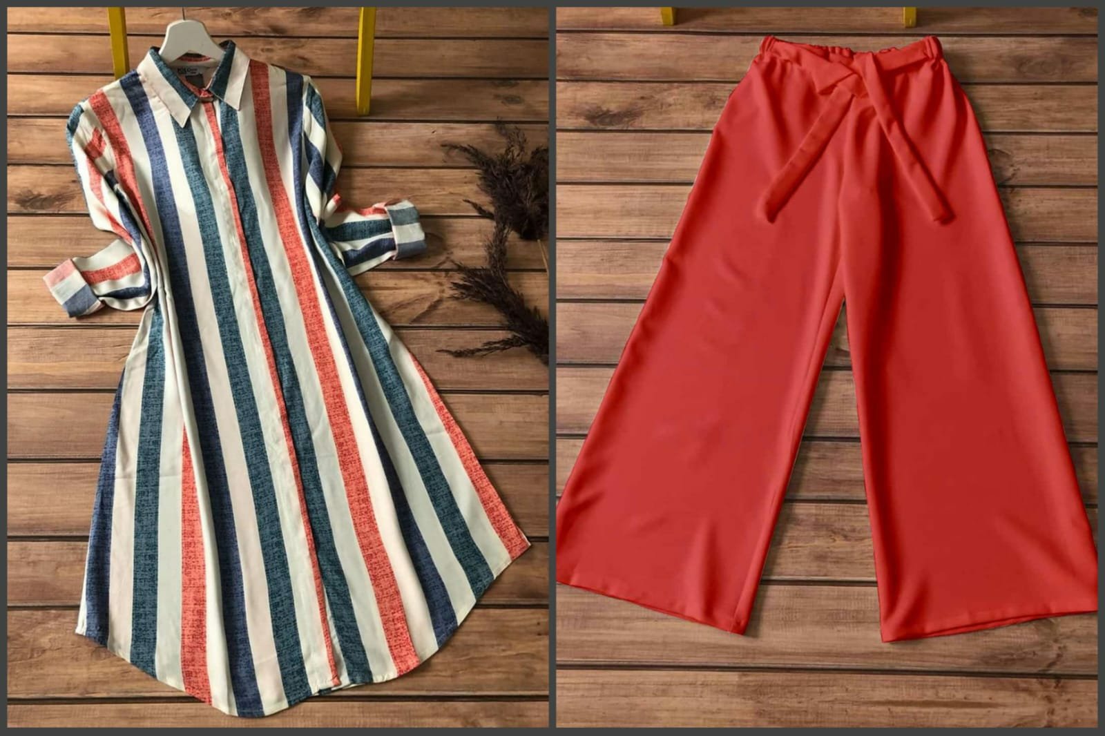 147 Kurti Plazzo-Kurti Lining White Yellow Orange Blue