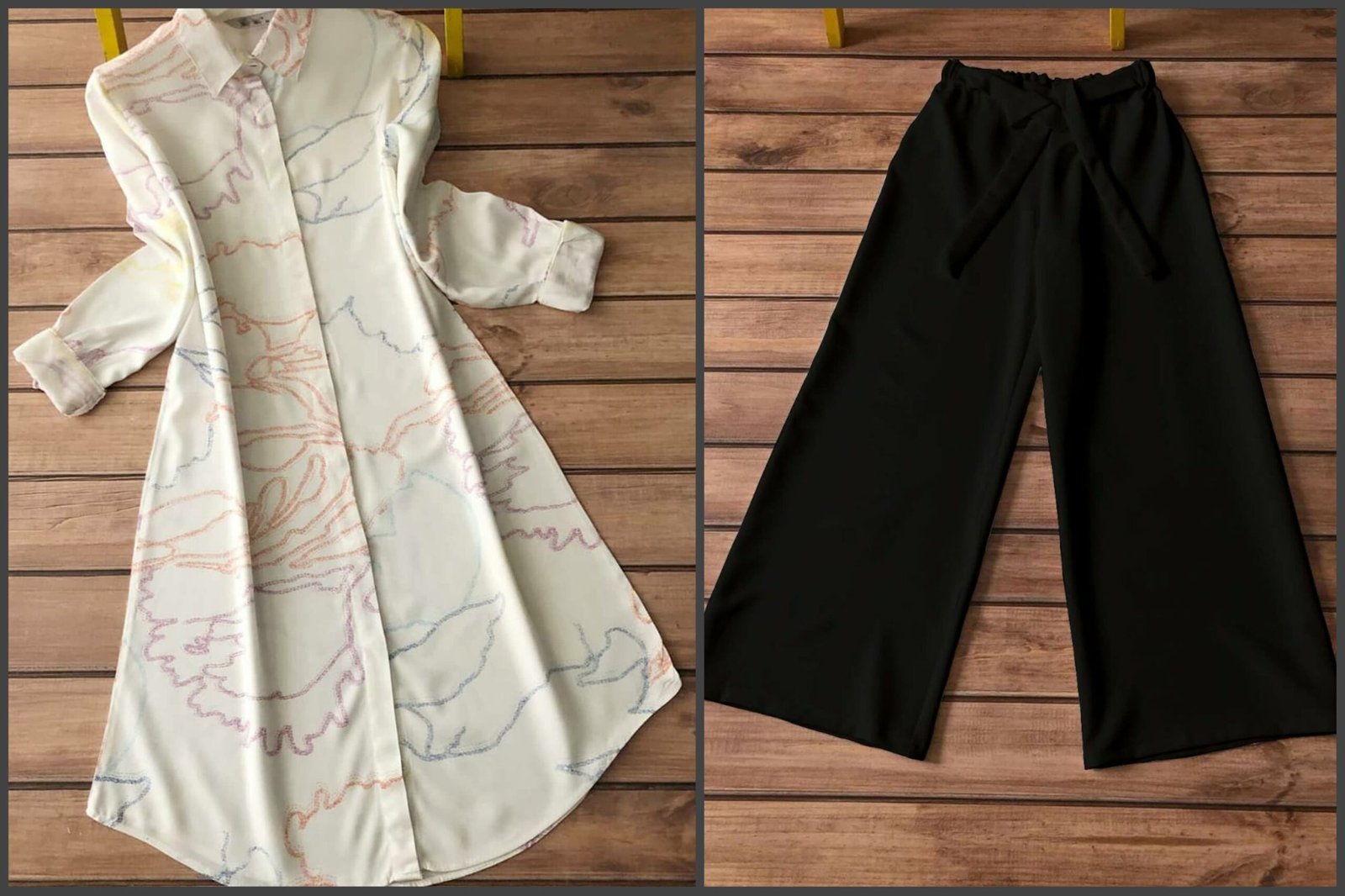 147 Kurti Plazzo-White Colorful