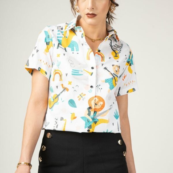 Women’s Self Design Party Shirt | Regular Fit Top