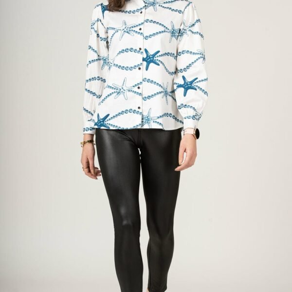 Designer Pure Cotton Starfish Chain Blouse for Women | Black Jack