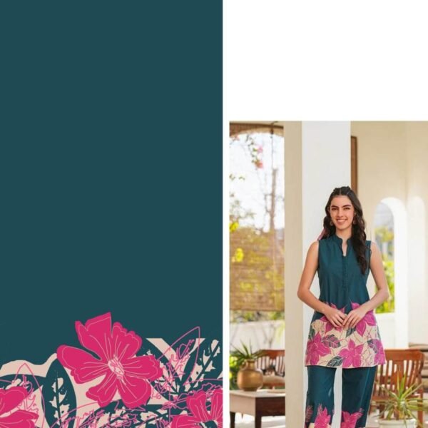 Printed Pure Cotton Gulshan Aura Coord Set for Women | Flex Cart