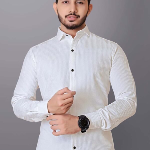 Vertical Stripes Button-Down Collar Long Sleeves Cotton Shirt