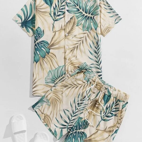 Rivu Enterprises Unisex Night Dress || Tie-Dye Night Wear Set || Beach Wear Summer Wear Short Pajama Set || Sleepwear Loungewear Shirt & Shorts Combo|| Night Suit for Men & Women