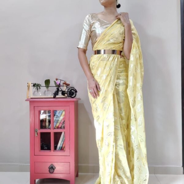 Premium Georgette Sona Chandi Saree | Designer Saree