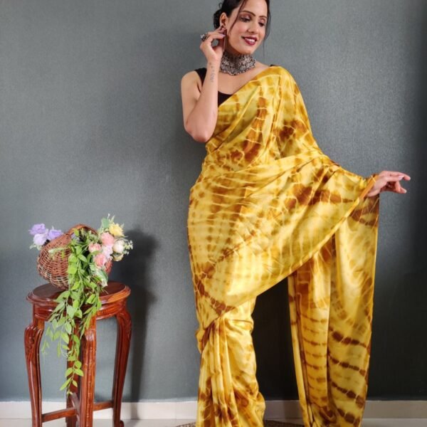 Ready-to-Wear Georgette Saree with Bangalori Blouse ✅