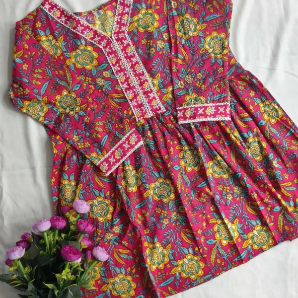 DESIGNER PURE COTTON SHORT KURTI