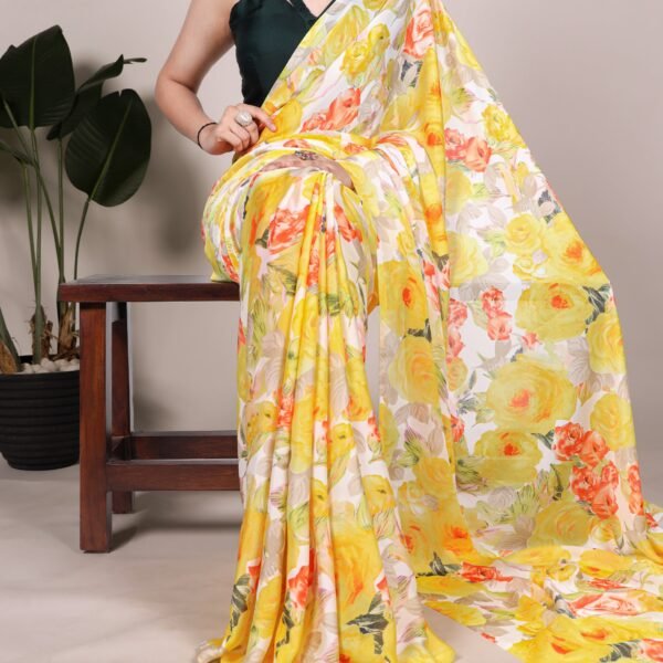 Elegant Dull Satin Saree for Women Online | Flex Cart
